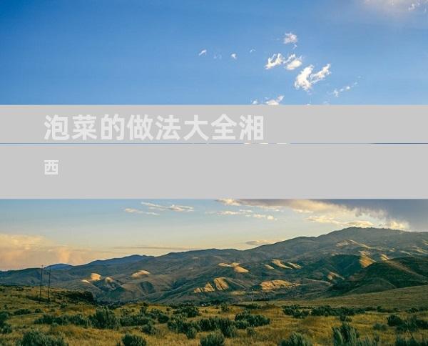 泡菜的做法大全湘西