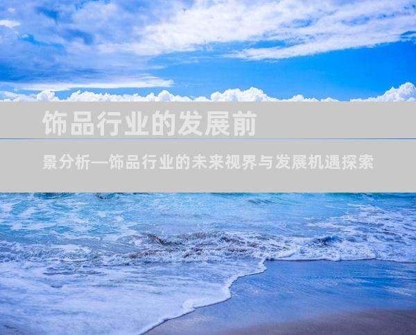 饰品行业的发展前景分析—饰品行业的未来视界与发展机遇探索